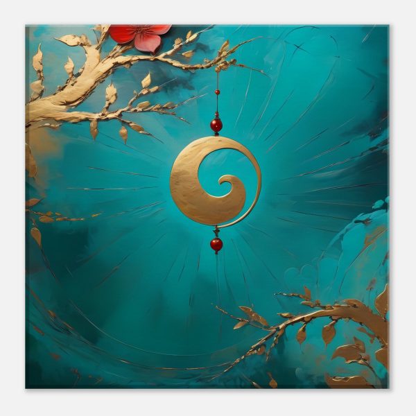Harmony in Gold and Red: Canvas Art for Zen Living 2