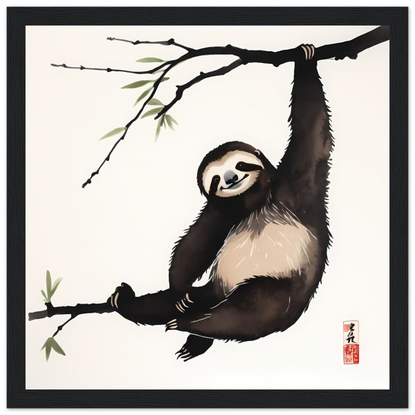 The Ethereal Charm of the Japanese Zen Sloth Print 5