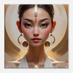 Radiant Elegance: Canvas Print of the Golden Goddess 6