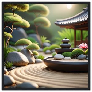 Zen Garden Harmony: Framed Poster – Serenity Transformed