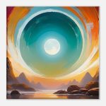 Ethereal Gateway to Serenity: Zen-Style Oil Painting 6