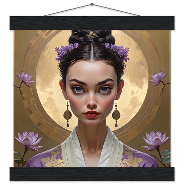Lotus Elegance: Poster Art with Vintage Hanger 3