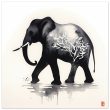 The Enchanting Black Elephant with White Tree Print 26