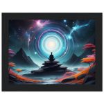 Meditation in Cosmic Harmony: Framed Zen-Inspired Masterpiece 7