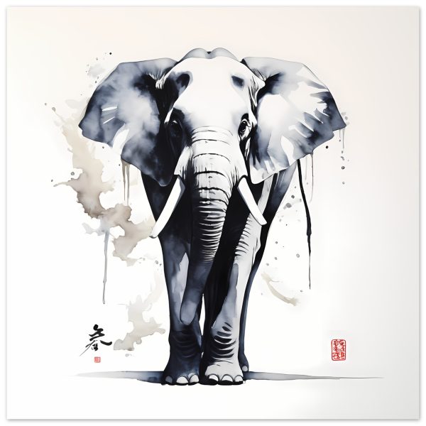 Harmony in Hues: The Majestic Zen Elephant Print 6
