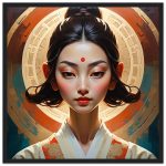 Enigmatic Elegance: Wooden Framed Poster of a Mysterious Beauty 4