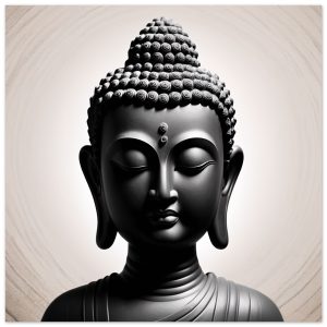 Elevate Your Space with the Enigmatic Buddha Head Print