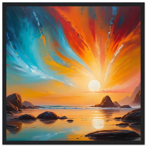 Serenity at Sea – Wooden Framed Sunset Poster for Zen Home 3