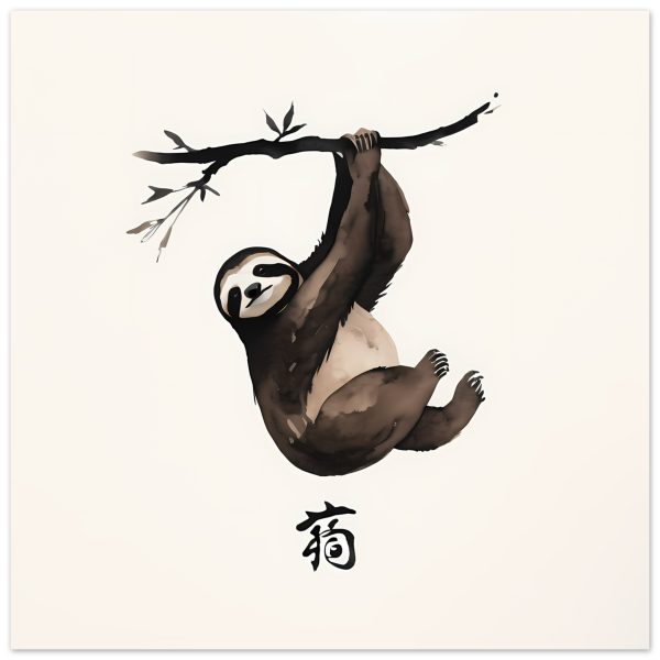The Zen Sloth Watercolor Print 18