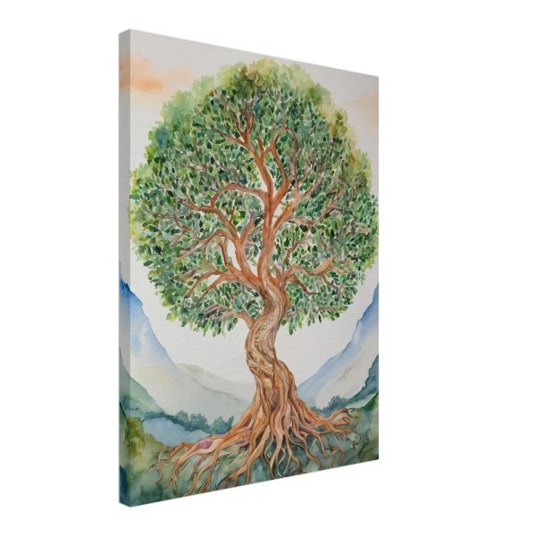 Tranquil Tree in Watercolour Wall Art 2