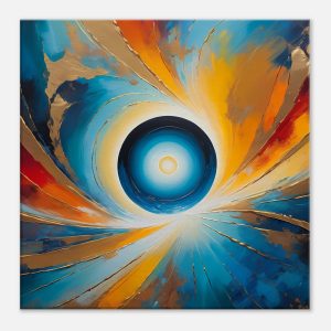 Zen Odyssey: Vibrant Canvas Print with Abstract Vortex