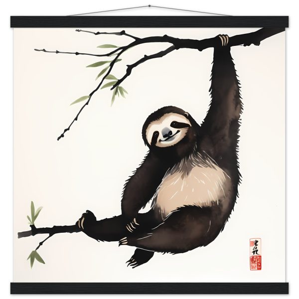 The Ethereal Charm of the Japanese Zen Sloth Print 7