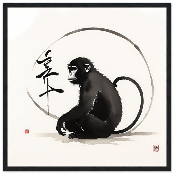 Tranquil Harmony: A Enchanting Zen Monkey Print 10