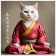 Zen Cat in Red Robes Wall art 24
