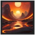 Crimson Zen Serenity – Framed Red Sunset Poster 5