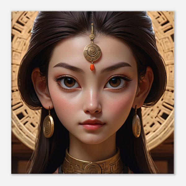 Ethereal Beauty: Golden Goddess Canvas Art