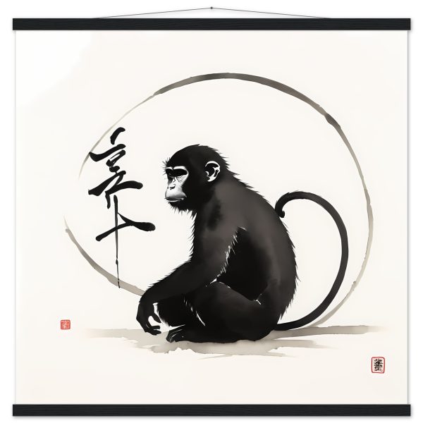 Tranquil Harmony: A Enchanting Zen Monkey Print 6