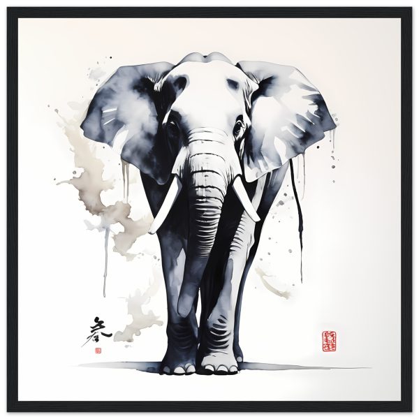 Harmony in Hues: The Majestic Zen Elephant Print 8