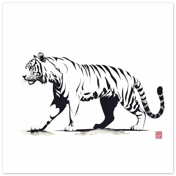 Monochrome Tiger Canvas Print 7