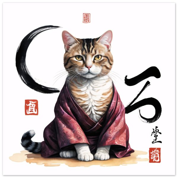 Zen Cat in Robes Wall Art 17