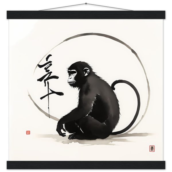 Tranquil Harmony: A Enchanting Zen Monkey Print 8