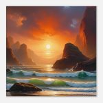 Tranquil Horizon: Ocean Sunset Canvas Print 5