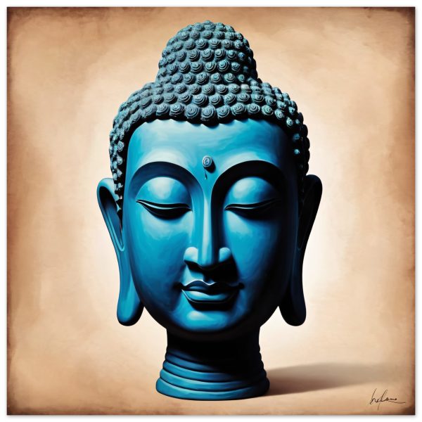 Blue Tranquillity: Buddha Head Elegance for Your Space 20