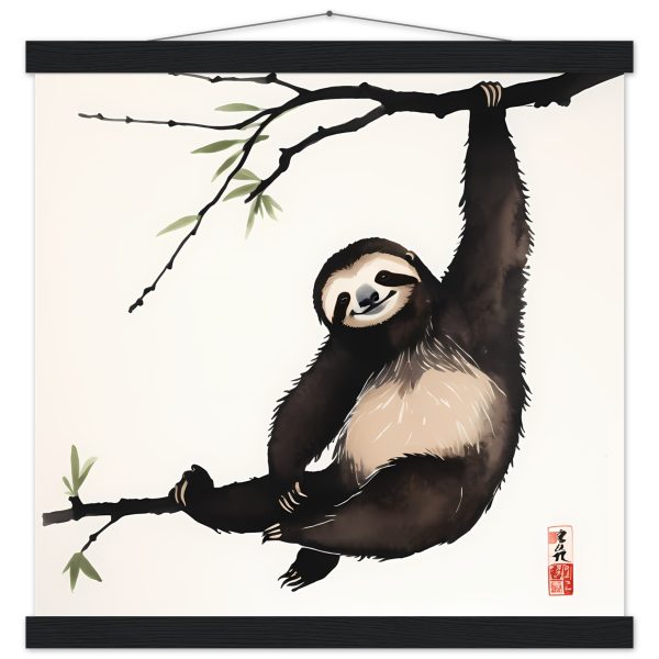 The Ethereal Charm of the Japanese Zen Sloth Print 10