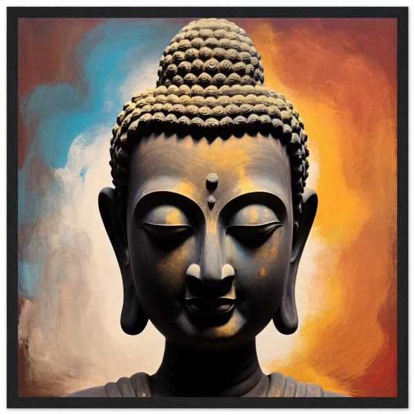 Mystic Luxe: Buddha Head Canvas of Tranquil Intrigue 11