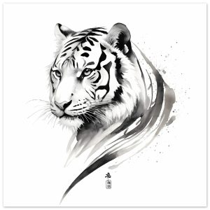A Fusion of Elegance and Edge in the Tiger’s Gaze