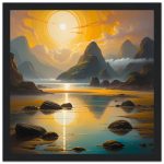 Radiant Dawn: Mountain Sunrise Wooden Framed Poster 6