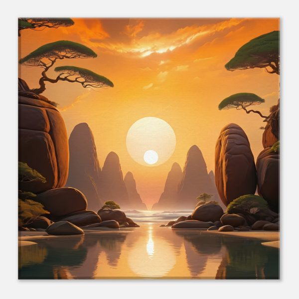 Tranquil Sunset Reflections on Canvas 2