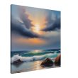 Nature’s Symphony: A Sunset Beach Canvas 36