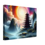 Dreamscape Harmony: Canvas Print of a Multicultural Temple 8