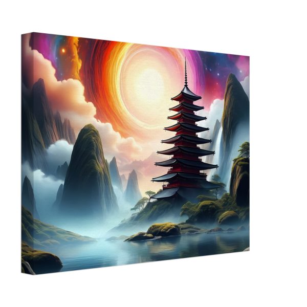 Dreamscape Harmony: Canvas Print of a Multicultural Temple 4