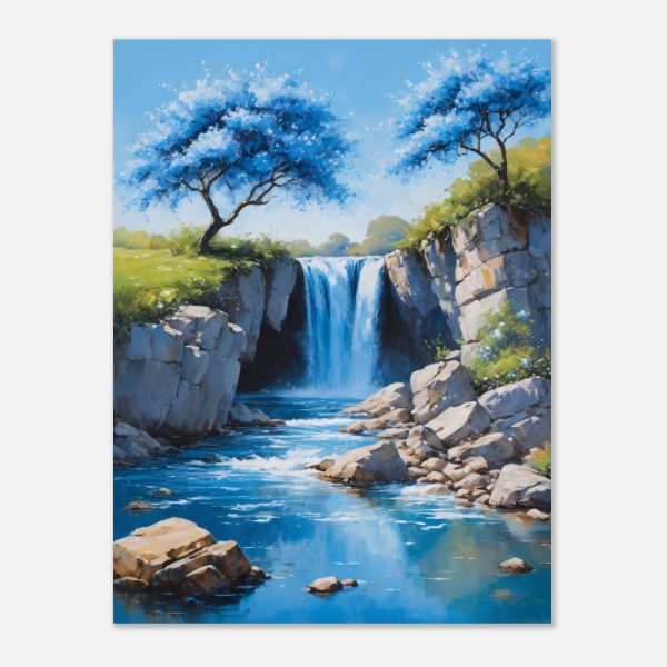 Blue Blossom Waterfall Watercolour 8
