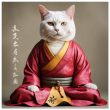 Zen Cat in Red Robes Wall art 30