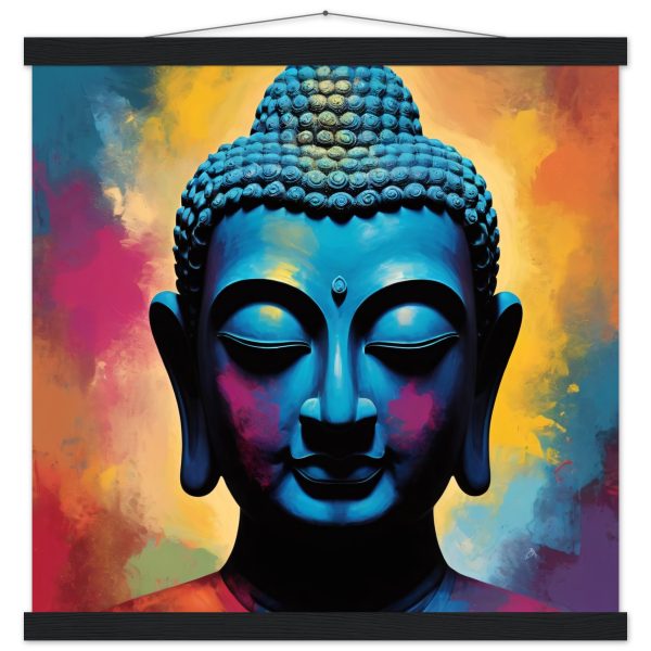 Zen Spectrum: Vibrant Buddha Head Canvas Harmony 10