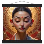 Enigmatic Beauty: Mystical Poster with Vintage Hanger 8