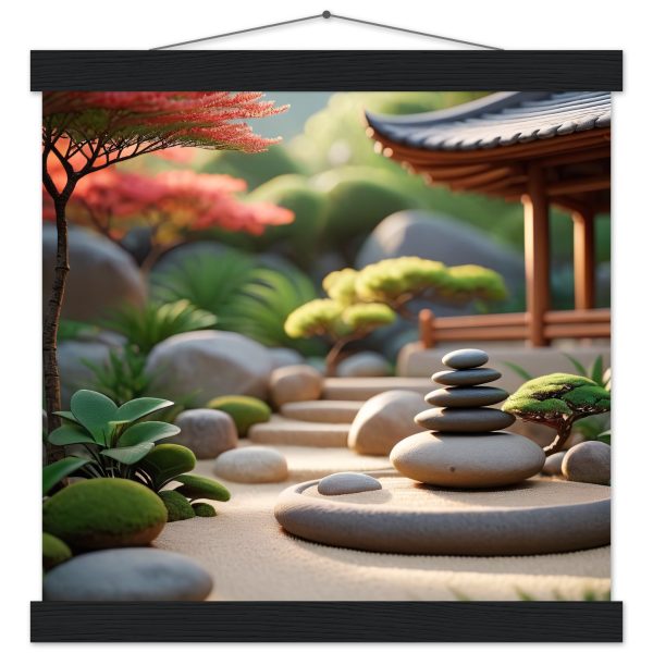 Harmony Unveiled: Japanese Pagoda Zen Garden Poster 2