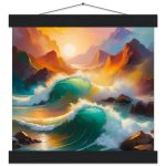 Zen Waves: Premium Poster with Hanger for Tranquil Spaces 6