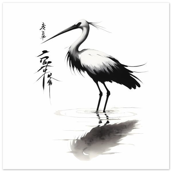 A Tranquil Symphony: The Elegance of a Crane in Water 11