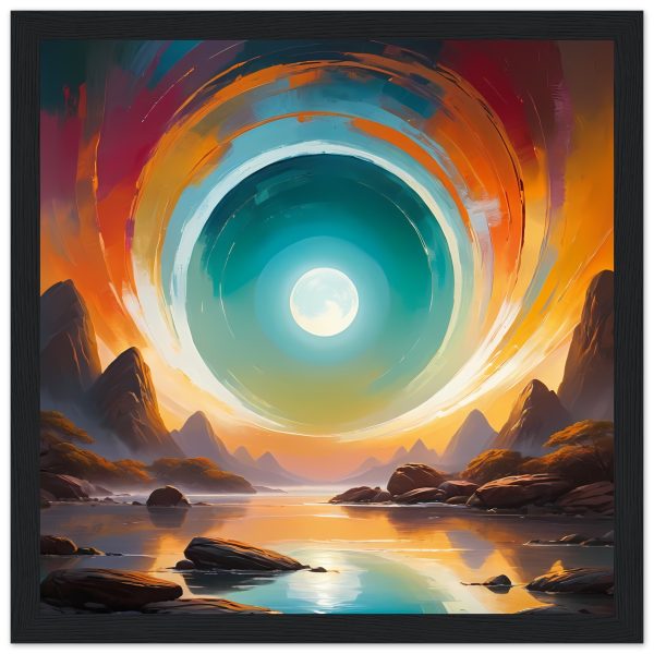 Ethereal Gateway to Zen: Framed Oil Painting-Style Serenity 3