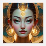 Radiant Golden Goddess Canvas Art: Elegance Personified 7