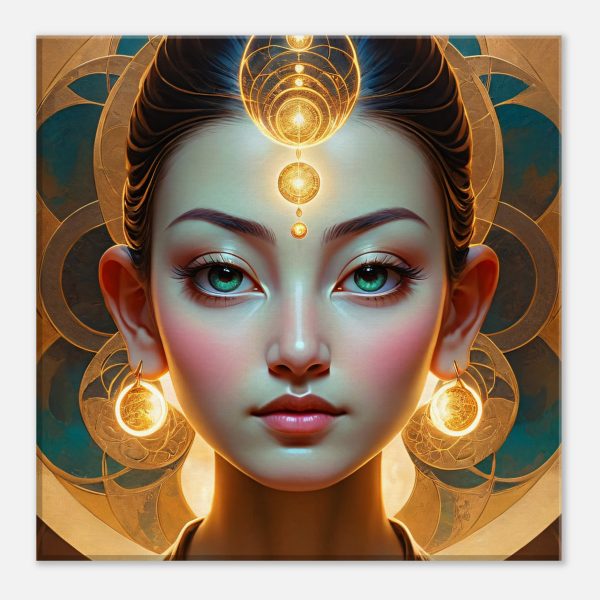 Radiant Golden Goddess Canvas Art: Elegance Personified 3