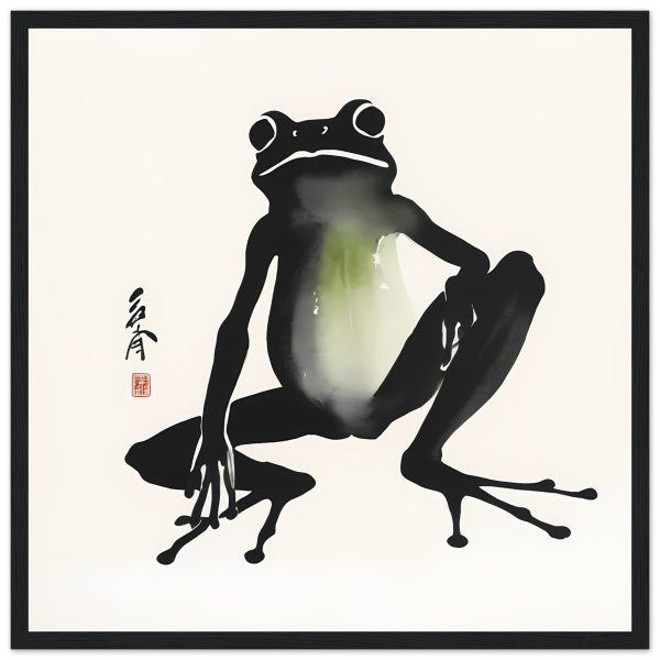 A Playful Symphony Unveiled in the Zen Frog Watercolor Print 5