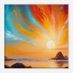 Ocean Symphony at Sunset – Canvas Artwork for Tranquil Ambiance 8