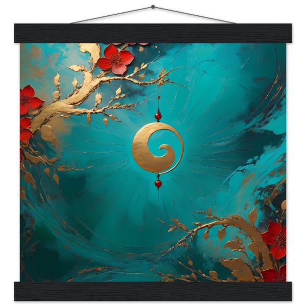 Zen Harmony in Golden Swirls: Artful Poster for Tranquil Living 2