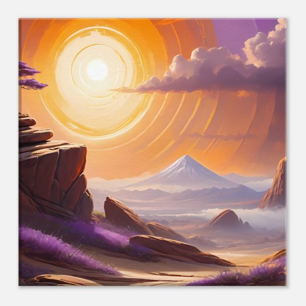 Desert Oasis Sunrise: Tranquil Zen Canvas Art 4