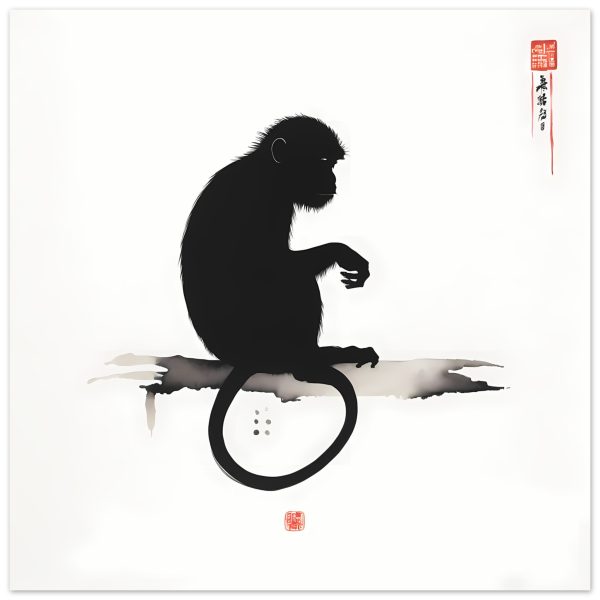 An Enigmatic Zen Monkey Print